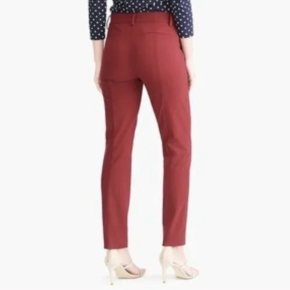 J.Crew Factory Size 6 Deep Garnet Slim Crop Ruby Pant in Stretch Twill - Picture 2 of 5
